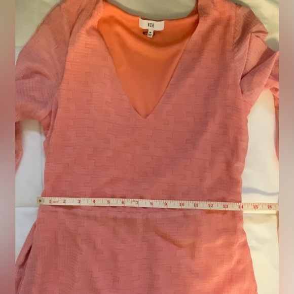 NSR Morgan Hi-Lo Flutter Chiffon Long Sleeve Dress- Sz M - Picture 11 of 16